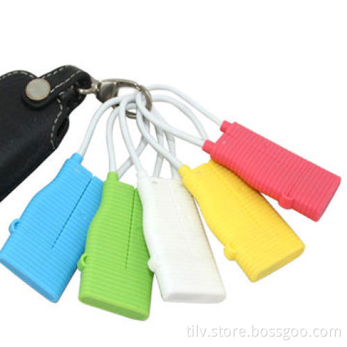 Portable 3-in-1 Key Chain USB Data Cable, 5-colors